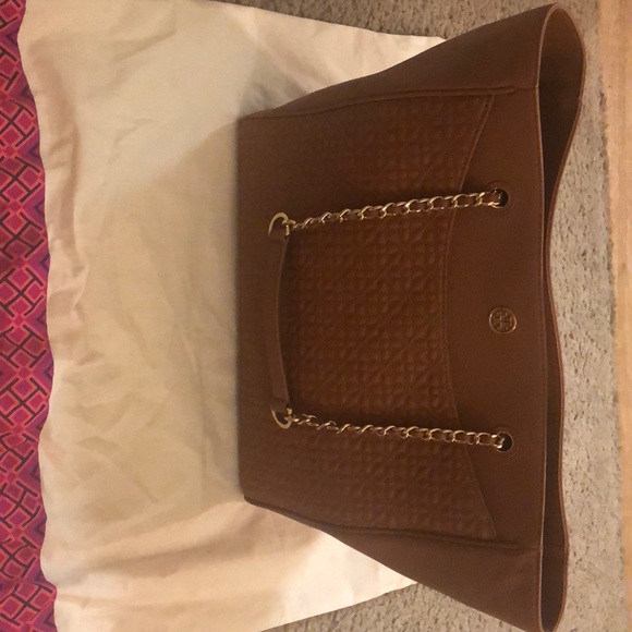 Brand new Tory Burch Tote bag in luggage color - Picture 3 of 7